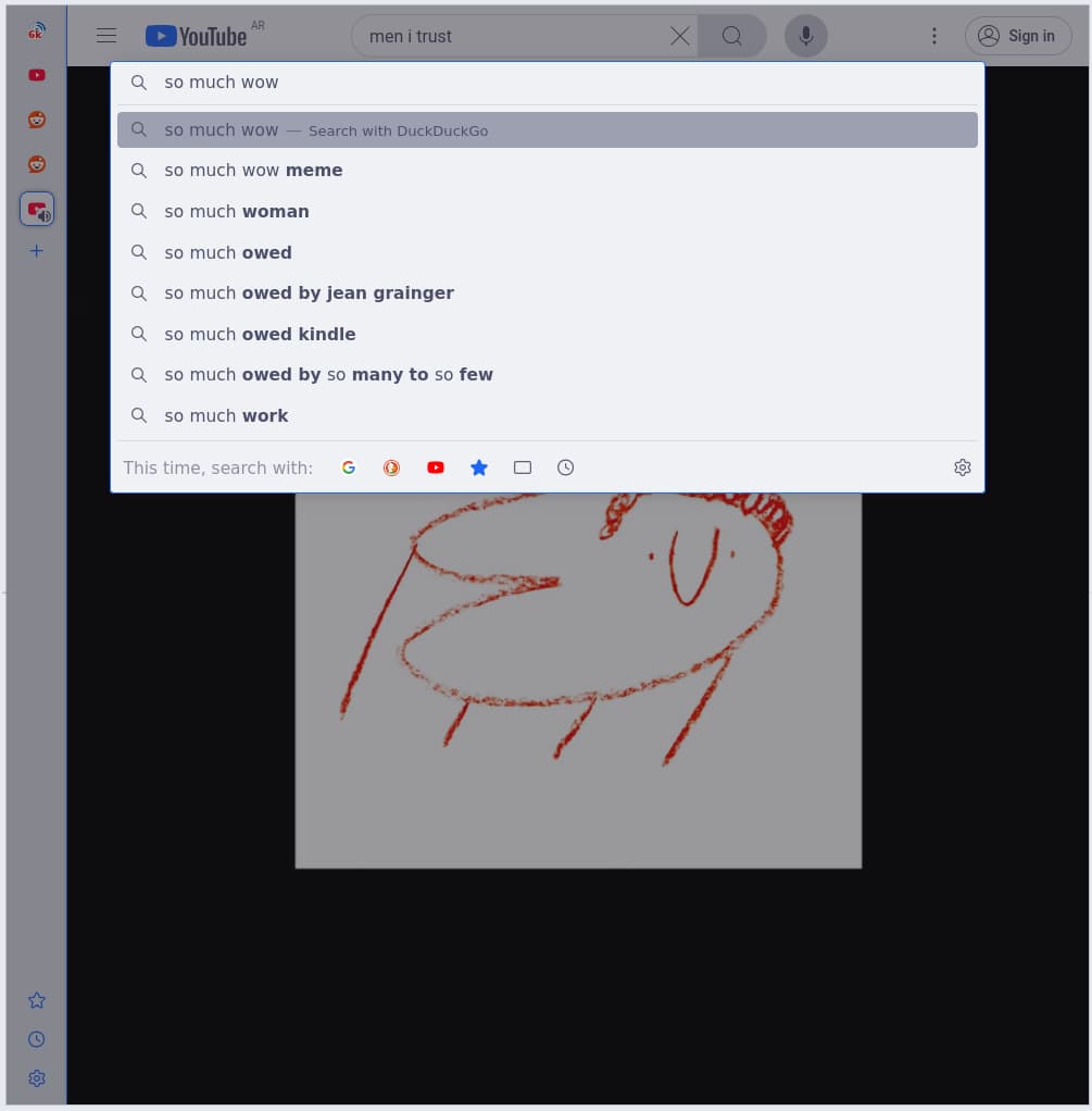 firefox with focus on the urlbar